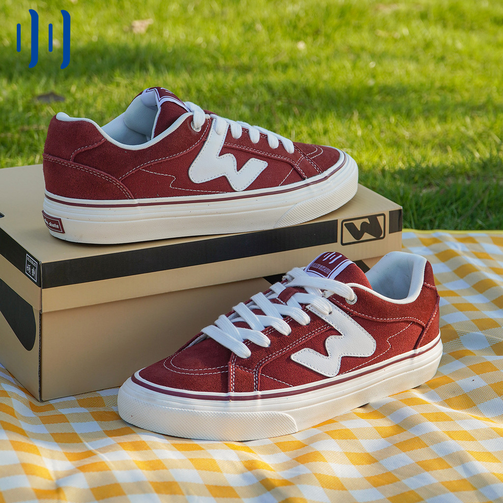 Women'S Shoes Burgundy - Ollieskate Burgundy Suede Canvas Skateboard Shoes