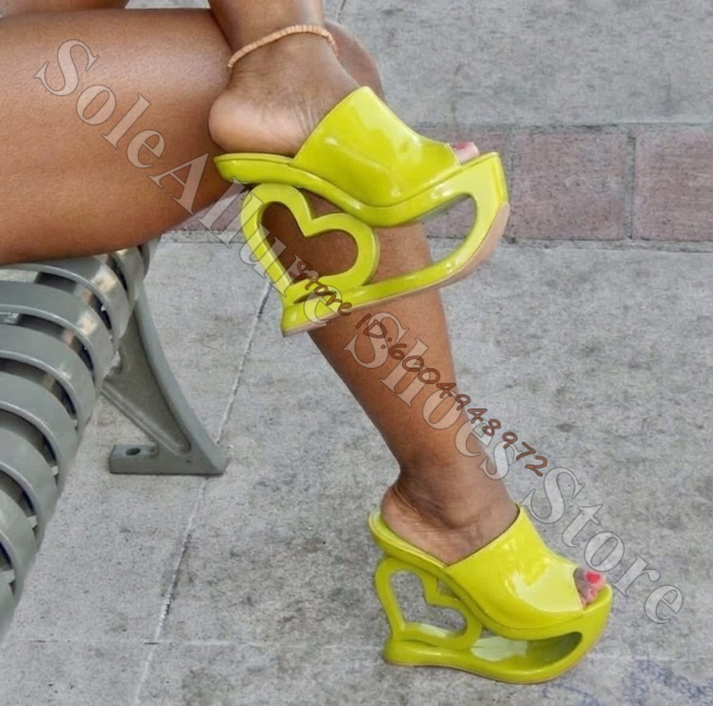 Patent Leather Heart Hollow Sc - Women'S Shoes Peep Toe recension och pris
