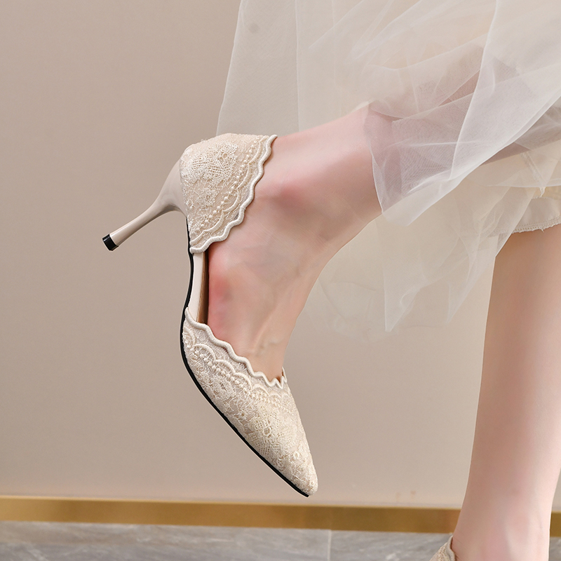 Lace Pointed Toe High Heels Wo - Women'S Heels recension och pris
