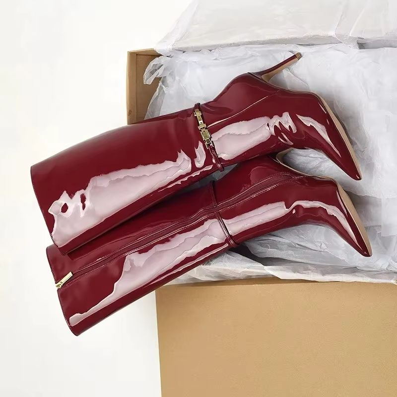 Pointed Toe Stiletto High Heel - Women'S Shoes Burgundy recension och pris