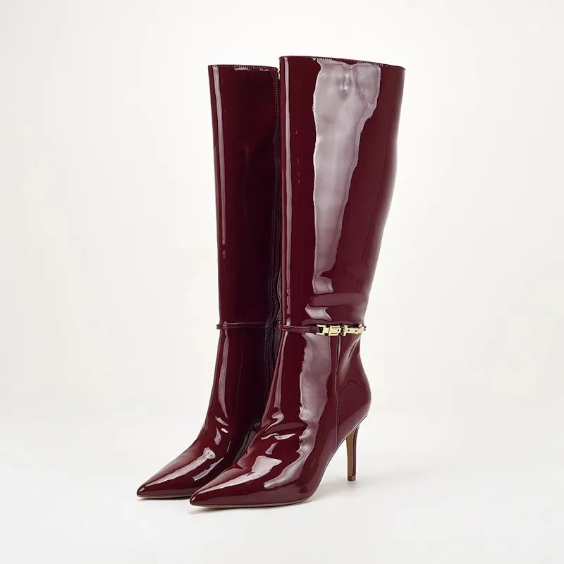 Pointed Toe Stiletto High Heel - Women'S Shoes Burgundy recension och pris