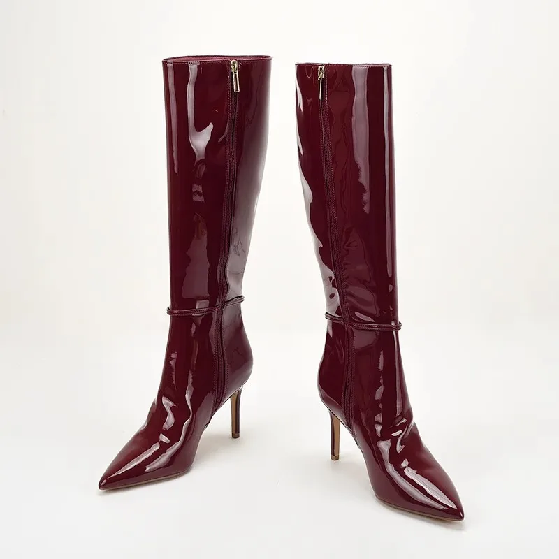 Pointed Toe Stiletto High Heel - Women'S Shoes Burgundy recension och pris