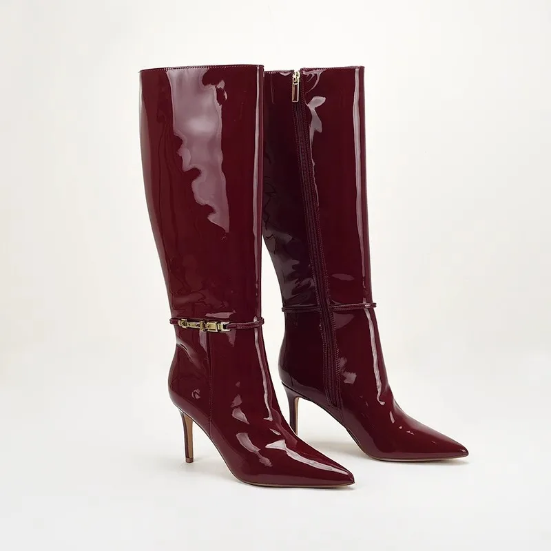 Pointed Toe Stiletto High Heel - Women'S Shoes Burgundy recension och pris