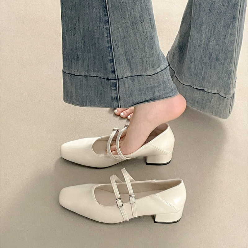 Square Toe Low Heel Women Silv - Women'S Heels recension och pris
